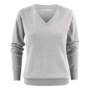 James Harvest Womens/Ladies Ashland V Neck Sweatshirt / Grey Melange
